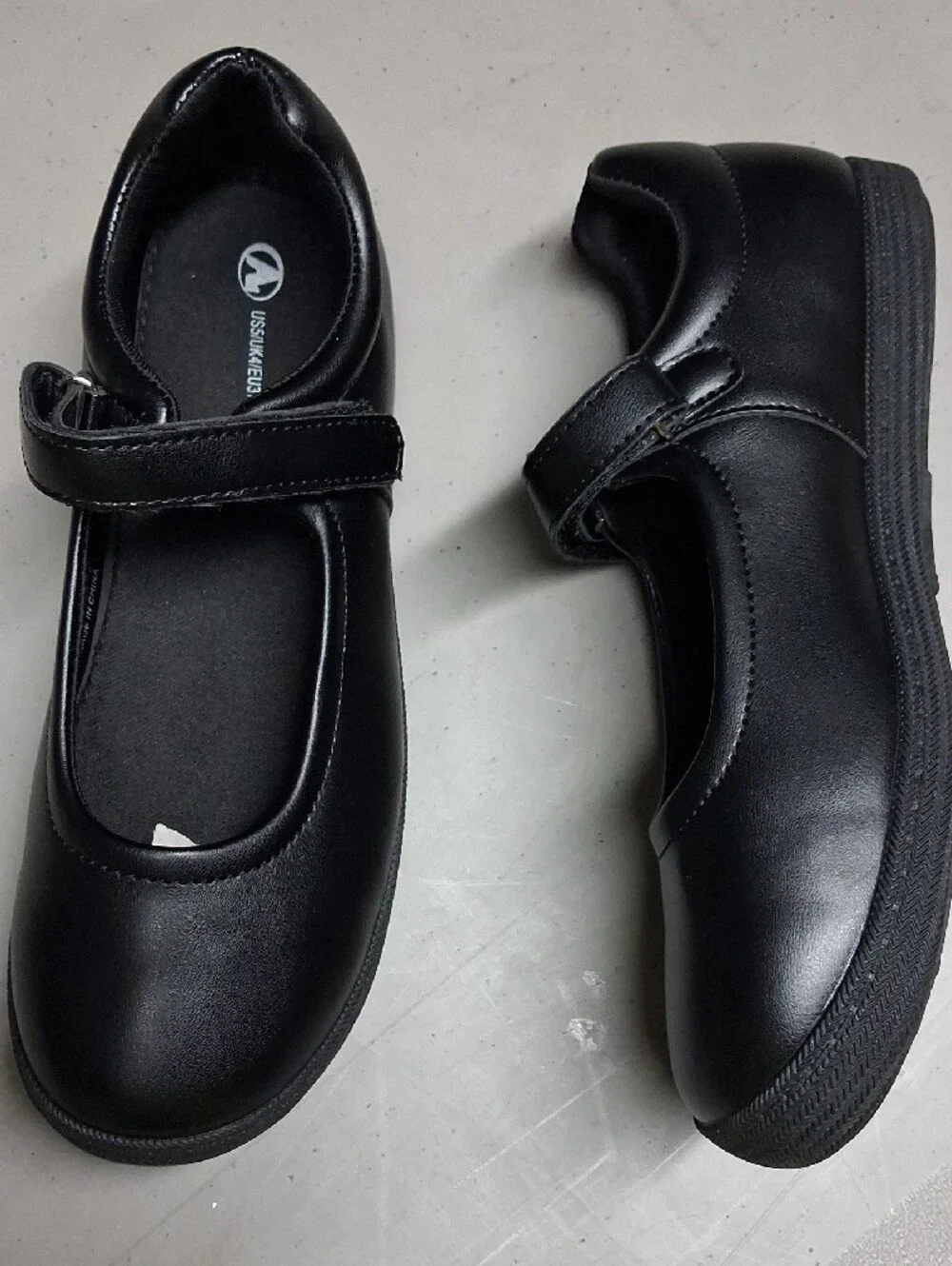 Girls' Black Mary Jane School Shoes with Strap